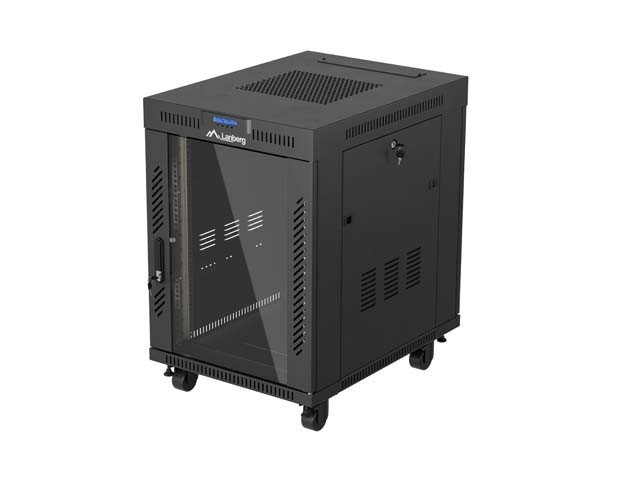 ШКАФ ЗА БАГАЖНИК 19" СВОБОДНОСТОЯЩ 15U/600X800 (ПЛОСКА ОПАКОВКА) СЪС СТЪКЛЕНА ВРАТА LCD ЧЕРЕН LANBERG V2