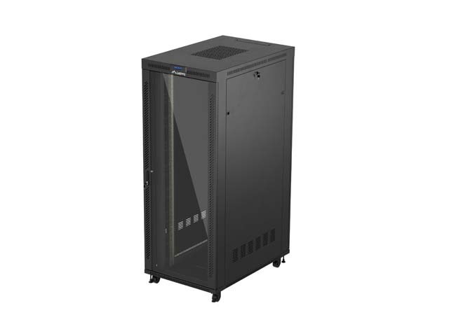ШКАФ ЗА БАГАЖНИК 19" СВОБОДНОСТОЯЩ 42U/800X1200 (ПЛОСКА ОПАКОВКА) СЪС СТЪКЛЕНА ВРАТА LCD ЧЕРЕН LANBERG V2