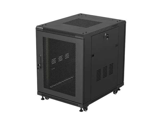 19" ШКАФ ЗА БАГАЖНИК СЪС СВОБОДНА СТОЙКА 15U/600X800 (ПЛОСКА ОПАКОВКА) С МРЕЖЕСТА ВРАТА ЧЕРЕН LANBERG